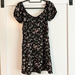 TRIXXI Womens Pouf‎ Sleeve Above The Knee Milkmaid Floral Dress Y2K Size Medium